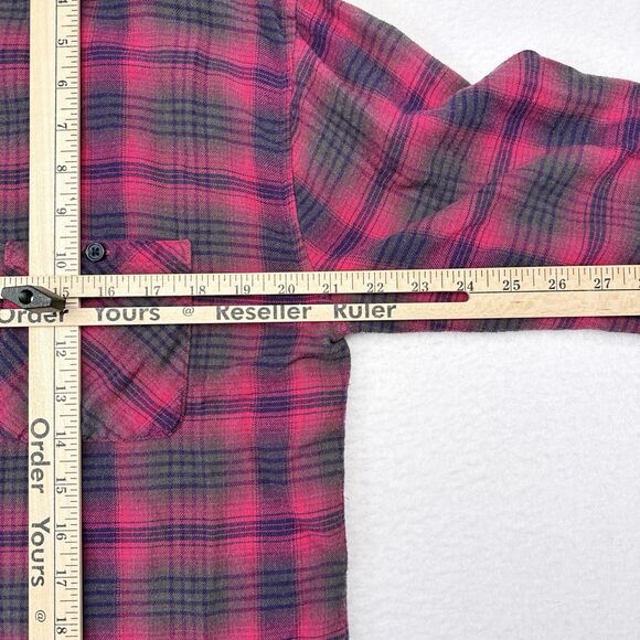 Rails Top Women’s Size Small Pink Plaid Button Front Flannel‎ Relaxed Flowy Boho - Picture 8 of 9